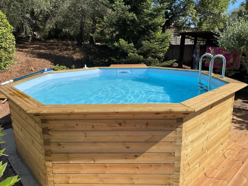 Piscine bois octogonale